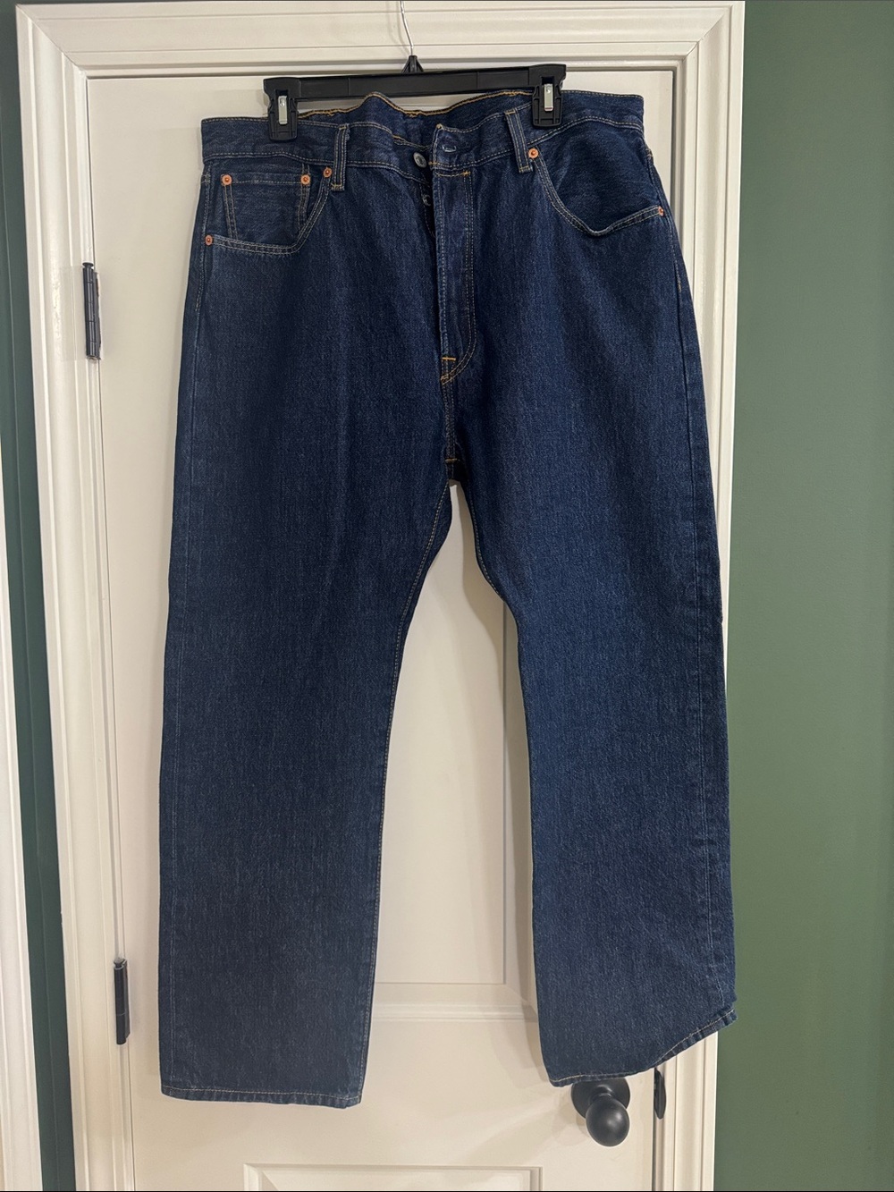 Men's Straight-Leg Dark Blue Jeans